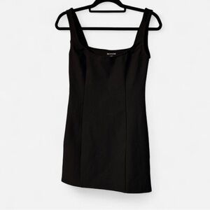 Pretty Little Thing Black Tailored Square Neck Bodycon Dress - Size 4